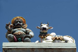 Figures on top of Wall Meenakshi Temple
