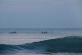 Fishing Boats and Waves near Dawn