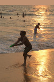 Frisbee Thrower on Varkala Beach at Sunset