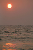 Fishing Boats on the Horizon at Sunset Varkala