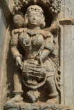 Carved Stone Figure of Girl with Drum Belur