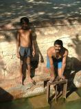 Father and Son in the Temple Tank