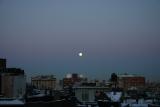 West Village Early Sunrise - Full Moon Over Satellite Dishes