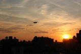 Sanyo Blimp & West Greenwich Village Sunset