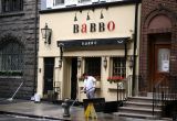 Cleaning the Sidewalk at Babbo Restaurant