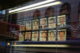 Sardis Restaurant Window of Celebrity Caricature Drawings
