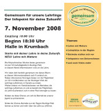 Einladung: Infopoint für Lehrlinge, Krumbach, 7. November 2008