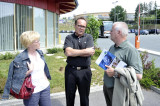 Bürgermeister Krammer mit Robert Lechner und Bgm. Hannelore Handler - Woltran