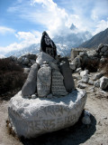 Mani stones and Mt. Taboche