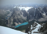 Moraine Lake, 5544 feet down from summit