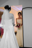 BRIDE CHECKING HER LOOK