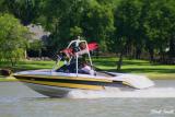 A CRAZY WOMAN DRIVING ON THE LAKE