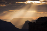 Suns rays paint the canyon with golden light<br><br>