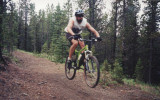 Brent gets airtime on Gorge Creek trail