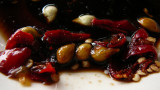 soy sauce with calamansi and hot chili
