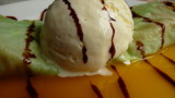 mango crepe w/ ice cream