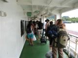 getting off the ferry after leaving Koh Samui