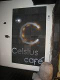 ate at the Celsius Cafe  (inside the new big shopping center on the beach, it was raining really hard)