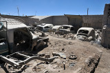 Inside a car wash/lub shop in Uyuni.