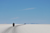Motorcycling on the Salar de Uyuni