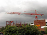 Men at work on a crane in Stalybridge