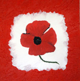 Red Poppy nice original on a 10 ich x 10 inch deep edge canvas