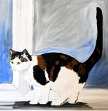Boo The cat on a window ledge .on 20 x 20 inch canvas only 85