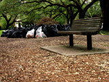 BAGS: Hurricane Ikes aftermath: Bags and Bench