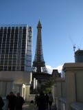 Eiffel Tower and Ballys From the Crosswalk Bridge
