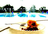 Eating Dinner by the Pool