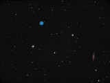 M 97 and M108 - Owl Nebula and galaxy in HST palette re-imaged