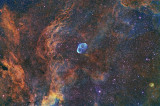 NGC6888HST - Crescent Nebula with Soap Bubble nebula (marked by X)