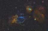 NGC7635 (Bubble nebula) and neighbours in HST palette
