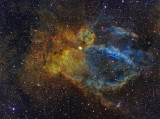 Sh2-157 (Lobster Claw Nebula) in HST palette