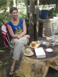 Me at La Casita cafe and park just outside Estel