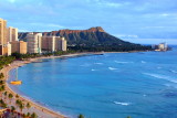 Waikiki Beach with Diamond Head, Oahu, Hawaii, USA
