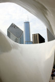 Different views of the city through the Burnham Pavilion, Chicago