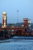 Clock tower by the Ganges, Haridwar, Uttaranchal, India