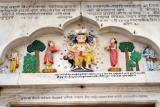 Colorful carvings, Durgiana Temple, Amritsar, Punjab