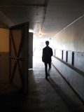 Aidan inside ghostly Fort Stevens