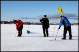 When is best time for playing golf?  Always in Rovaniemi....preparing winter green before putting