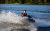 Driving waterscooter at lake Helgasjn  - Vxj