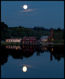 Dusk with full moon over Hook south of Jönköping