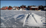 The frozen harbour at Kuggören