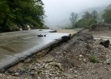 Road disappeared after heavy rain