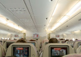 Inside of Airbus Industrie A380-800.