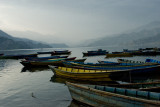 Pokhara lake, misty