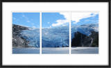 triptych frame of Blackstone Glacier in Wittier, Alaska