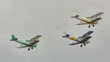Tied Tigers. Three World War 2 vintage DeHavilland DH82 Tiger Moths held together with wool
