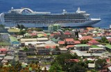 14 1186 Cruise ship docked at Roseau